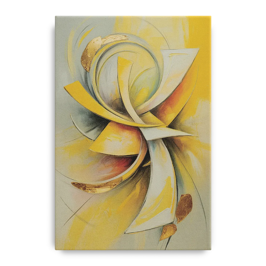 Opulent Vortex Yellow Abstract - Canvas Wall Art