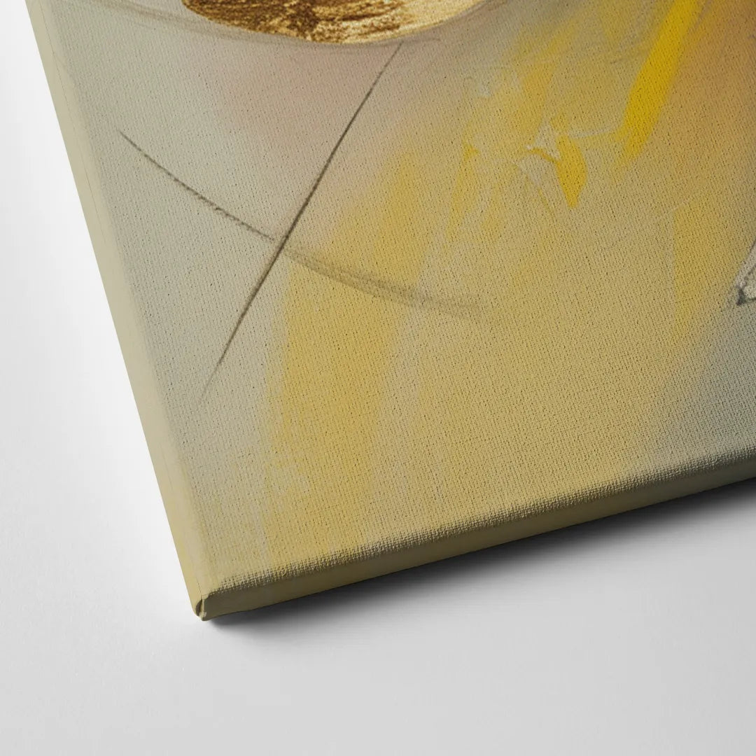 Opulent Vortex Yellow Abstract Canvas Close Up