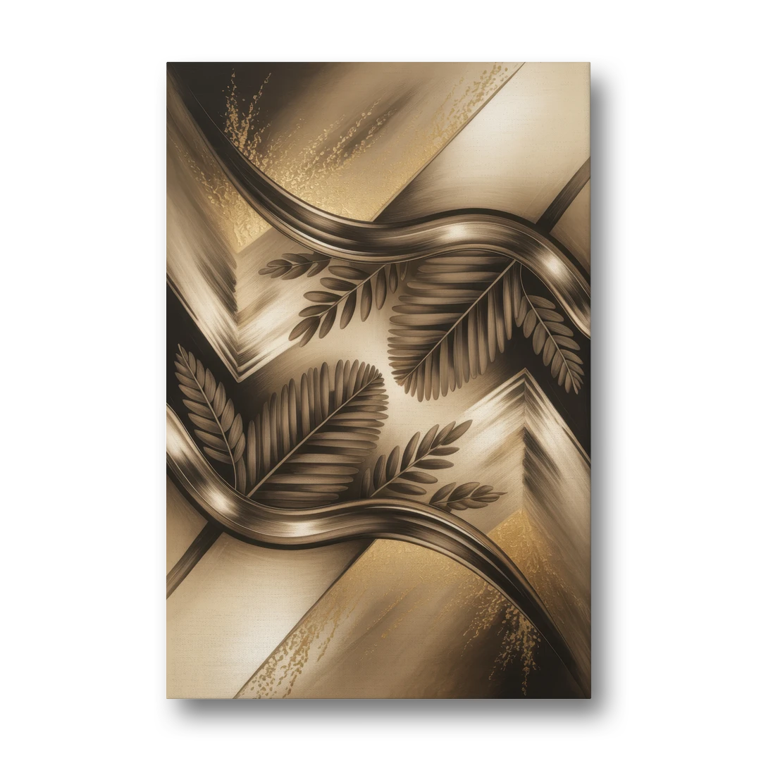 Organic Geometric Brown Abstract - Canvas Wall Art - Front