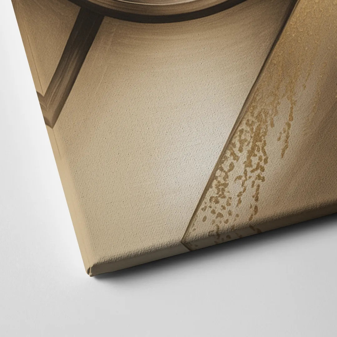 Organic Geometric Brown Abstract Canvas Close Up