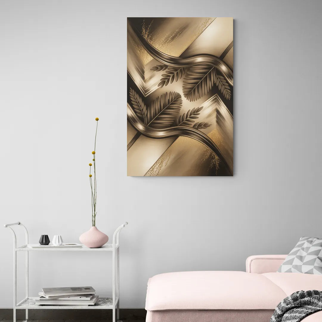 Organic Geometric Brown Abstract - Canvas Wall Art Living Room