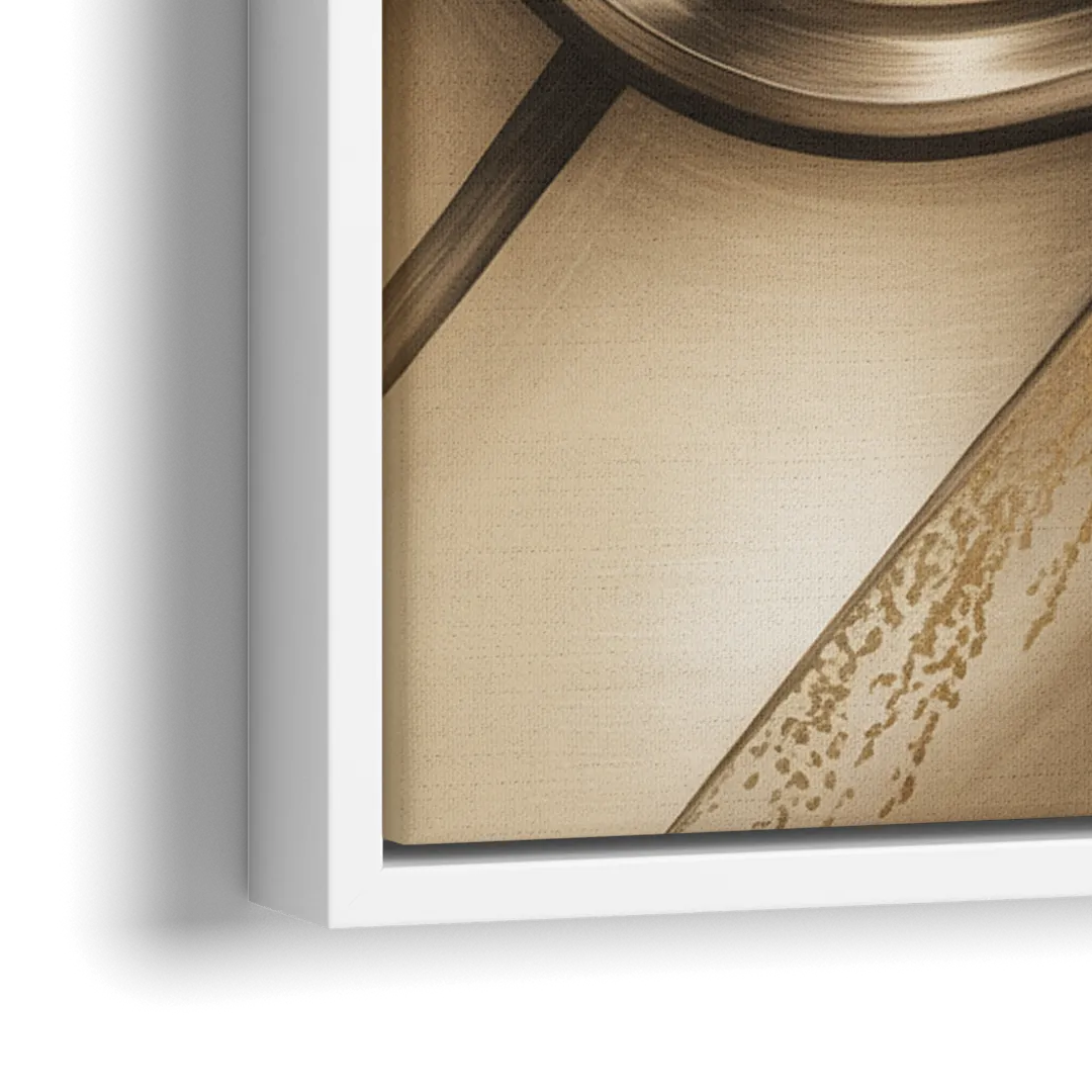 Organic Geometric Brown Abstract - Close-Up White Frame Canvas