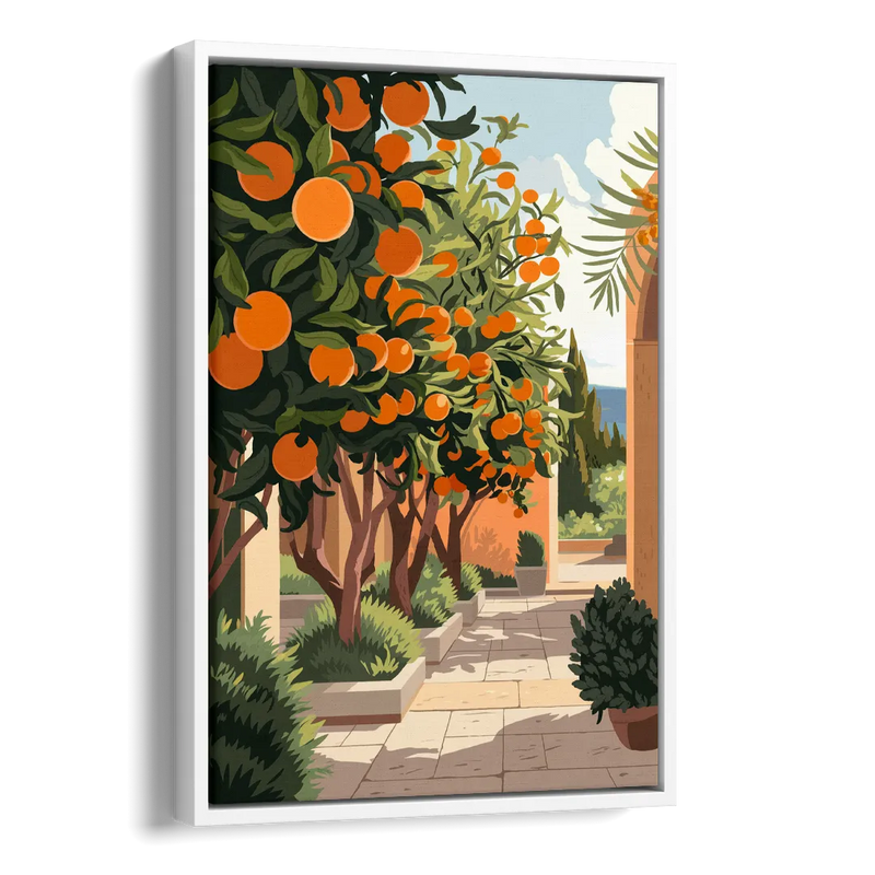 Orlando Citrus Grove Design Side - White Canvas Wall Art