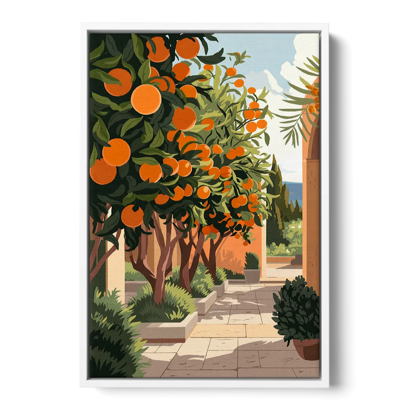 Orlando Citrus Grove Design Front - White Canvas Wall Art