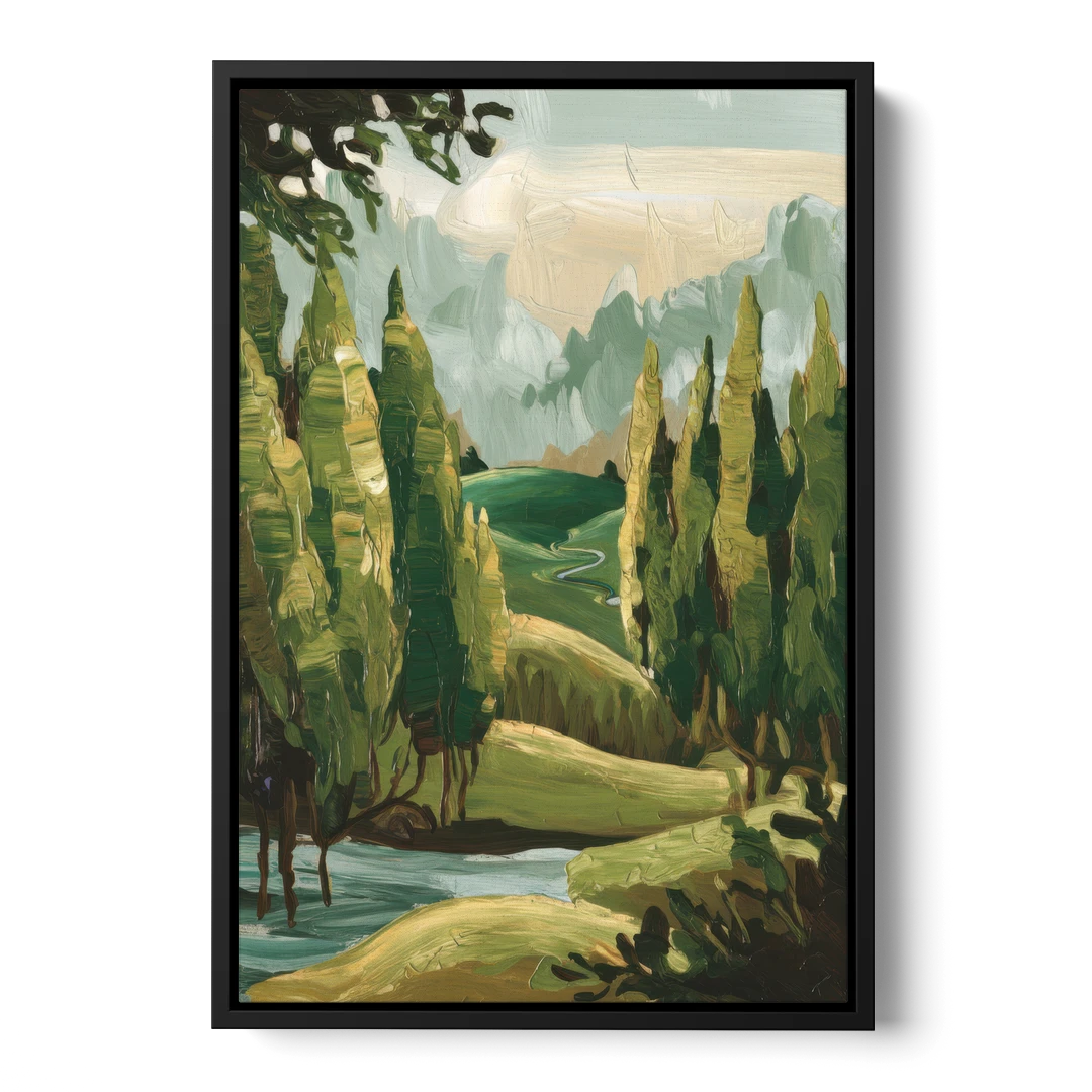 Orlando Lake Eola Reflection - Black Framed Canvas Wall Art - Front