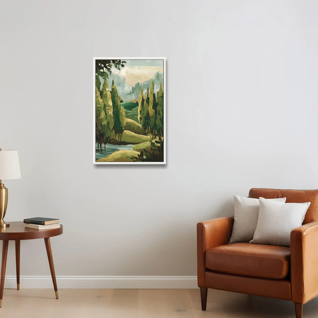 Orlando Lake Eola Reflection - White Framed Canvas Wall Art - Sofa - 20x30