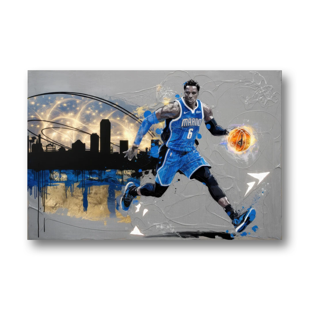 Orlando Magic Basketball Theme - Canvas Wall Art - Front