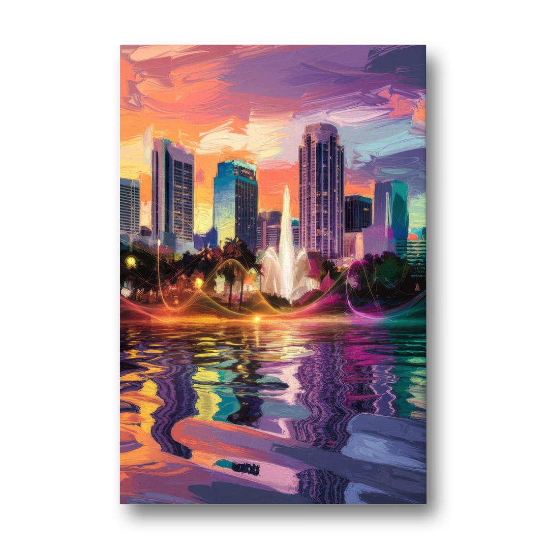 Orlando Vibrant Street Art - Canvas Wall Art - Front