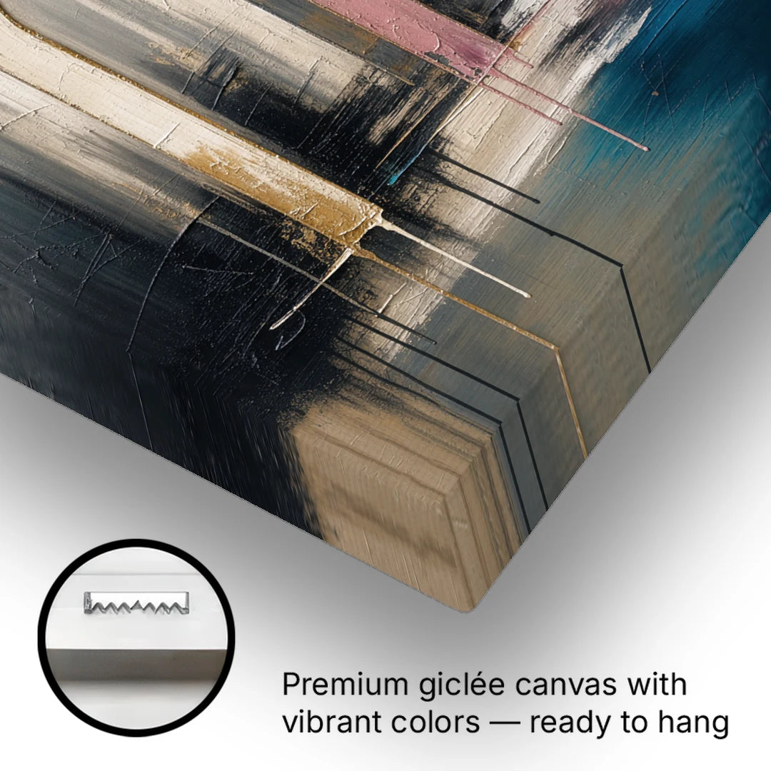 Overlapping Ivory and Slate Arches - Canvas Wall Art - Gallery Wrap Corner