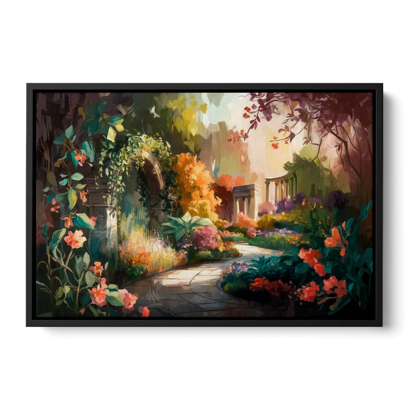 Oxford Botanical Gardens Front - Black Canvas Wall Art
