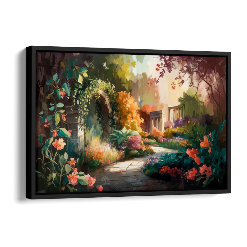 Oxford Botanical Gardens Side - Black Canvas Wall Art