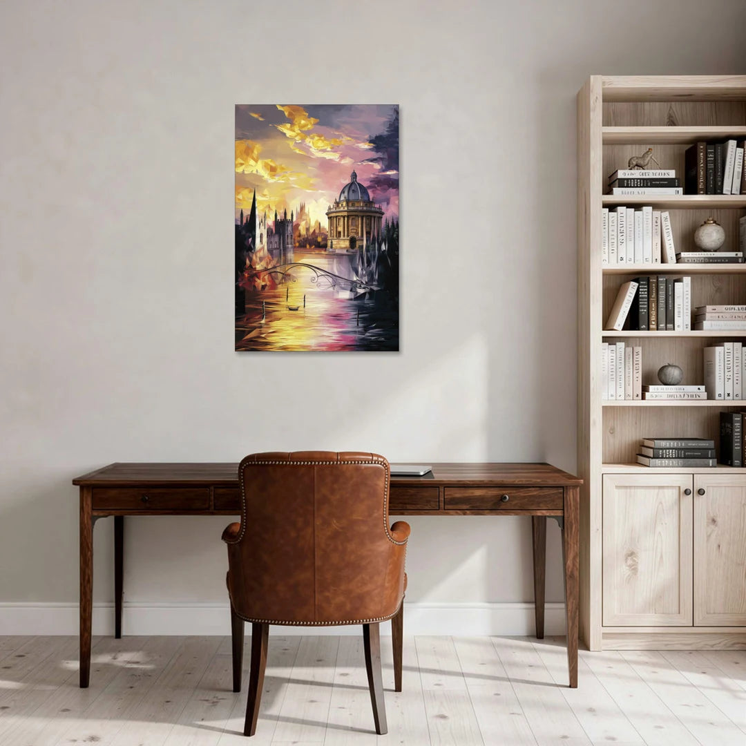 Oxford Cityscape Sunset - Canvas Wall Art - Office - 24x36