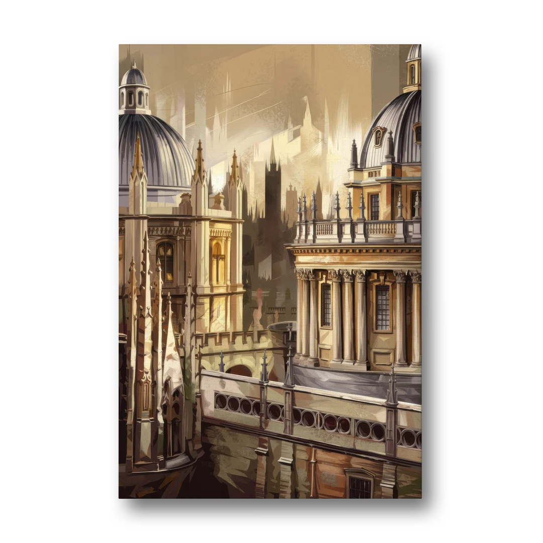 Oxford College Architecture - Canvas Wall Art - Front