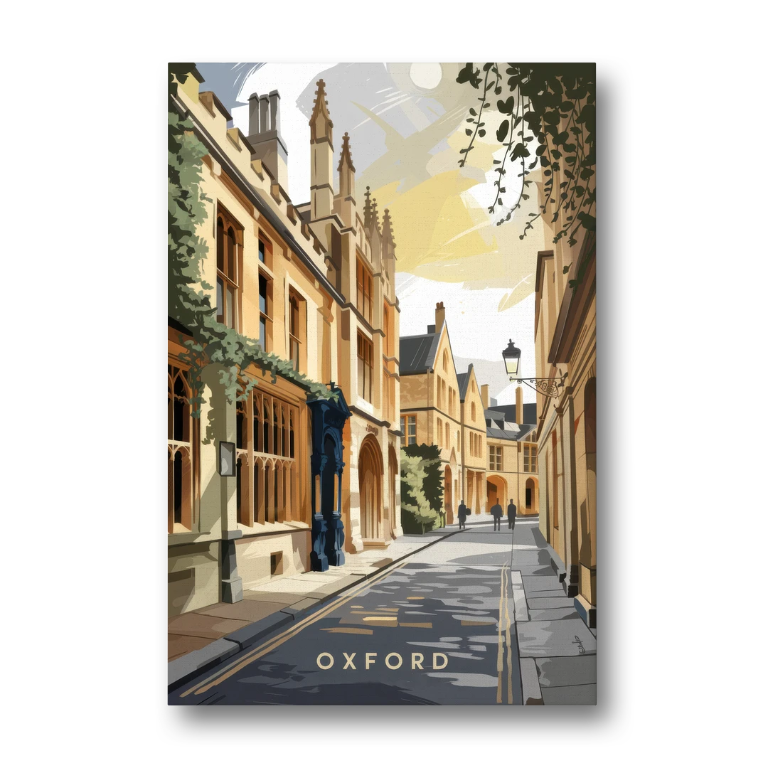 Oxford Historic Streets - Canvas Wall Art - Front