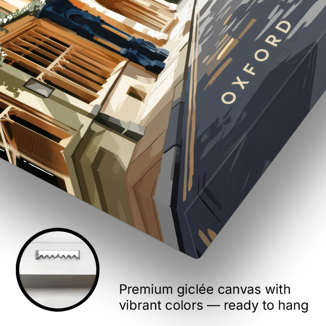 Oxford Historic Streets - Canvas Wall Art - Gallery Wrap Corner