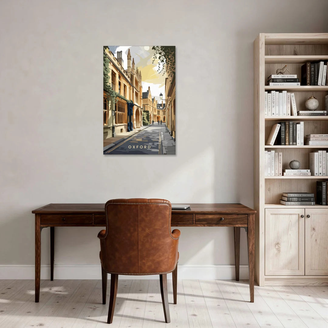 Oxford Historic Streets - Canvas Wall Art - Office - 24x36
