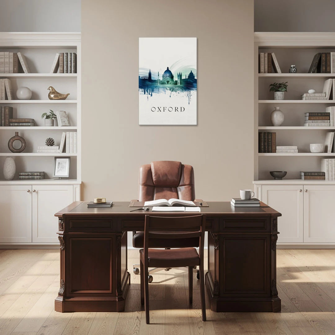 Oxford Skyline Panorama - Canvas Wall Art - Office - 24x36