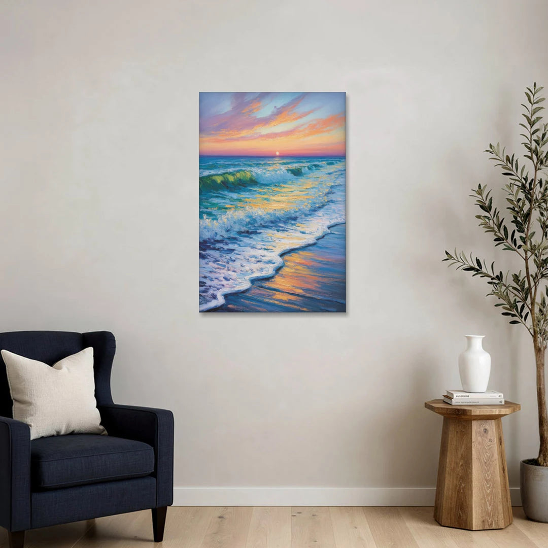 Pacific Shores Sunset - Canvas Wall Art - Sofa - 24x36