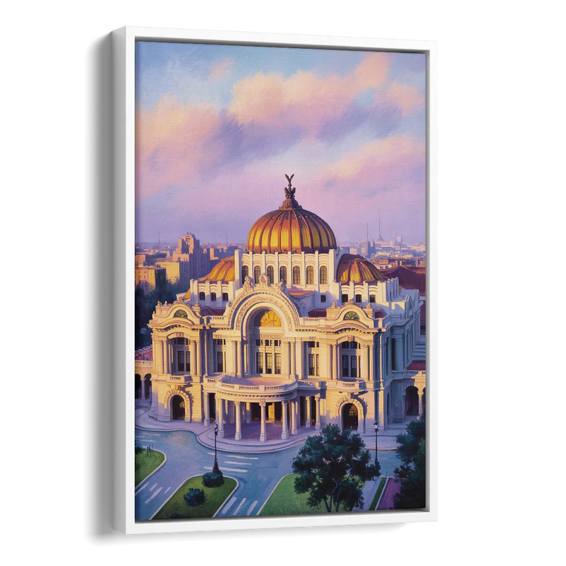 Palacio de Bellas Artes Side - White Canvas Wall Art