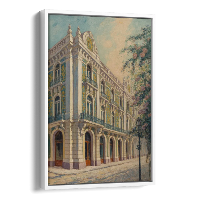 Palácio da Bolsa Elegance Side - White Canvas Wall Art