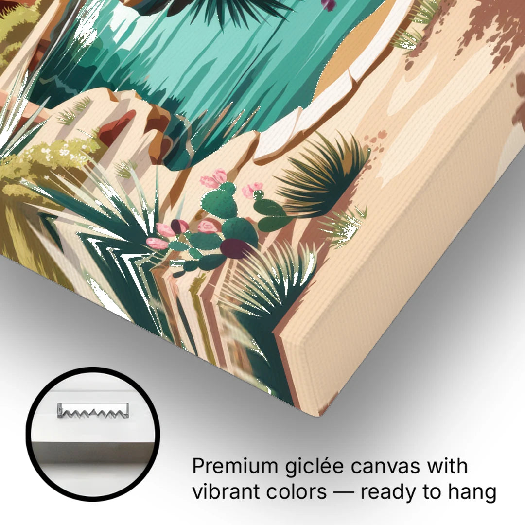 Palm Springs Desert Oasis - Canvas Wall Art - Gallery Wrap Corner