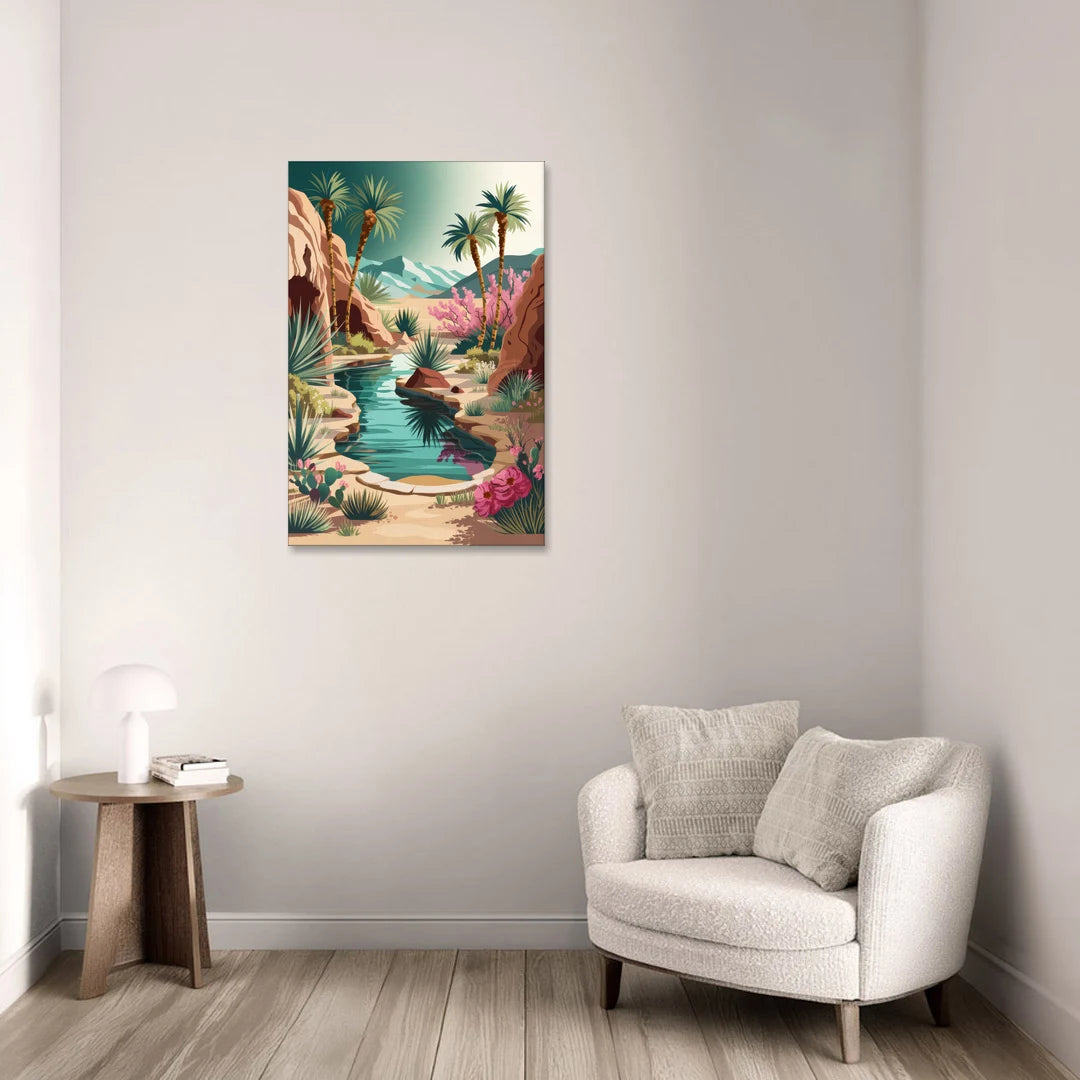 Palm Springs Desert Oasis - Canvas Wall Art - Sofa - 24x36