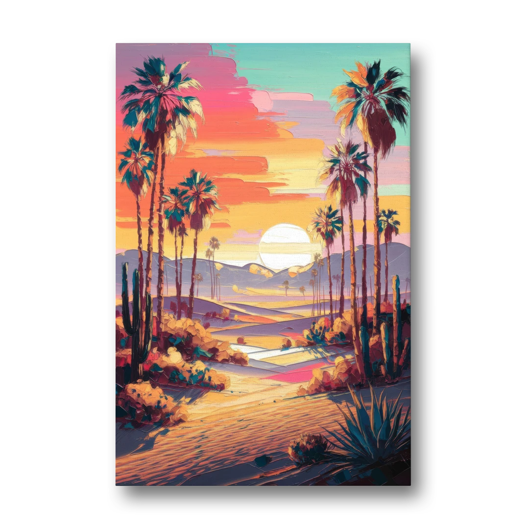 Palm Springs Desert Sunset - Canvas Wall Art - Front