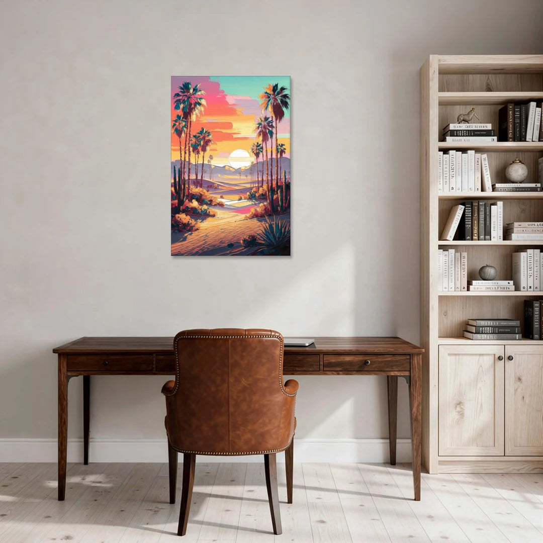 Palm Springs Desert Sunset - Canvas Wall Art - Office - 24x36