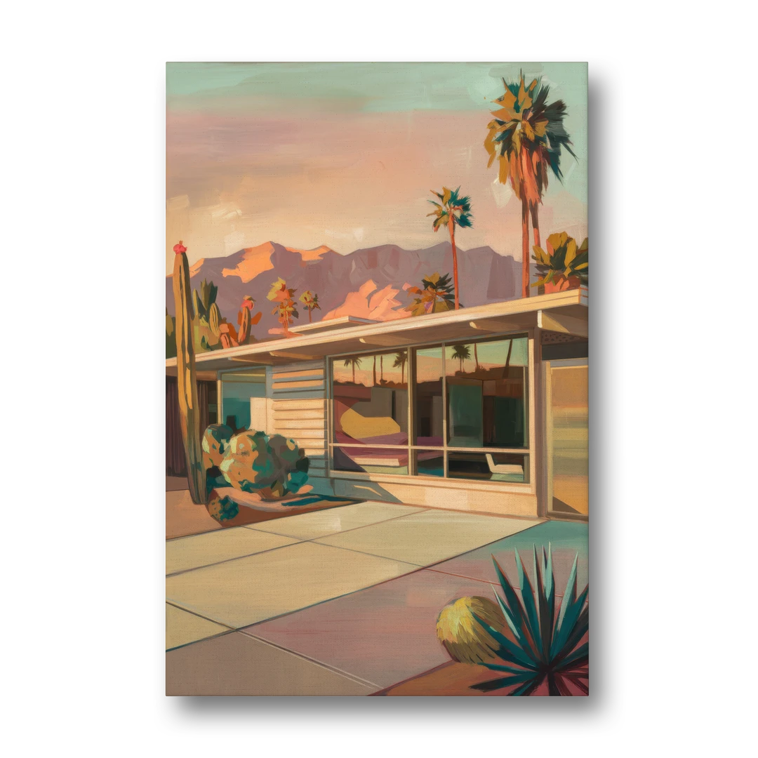 Palm Springs Retro Architecture - Canvas Wall Art - Front