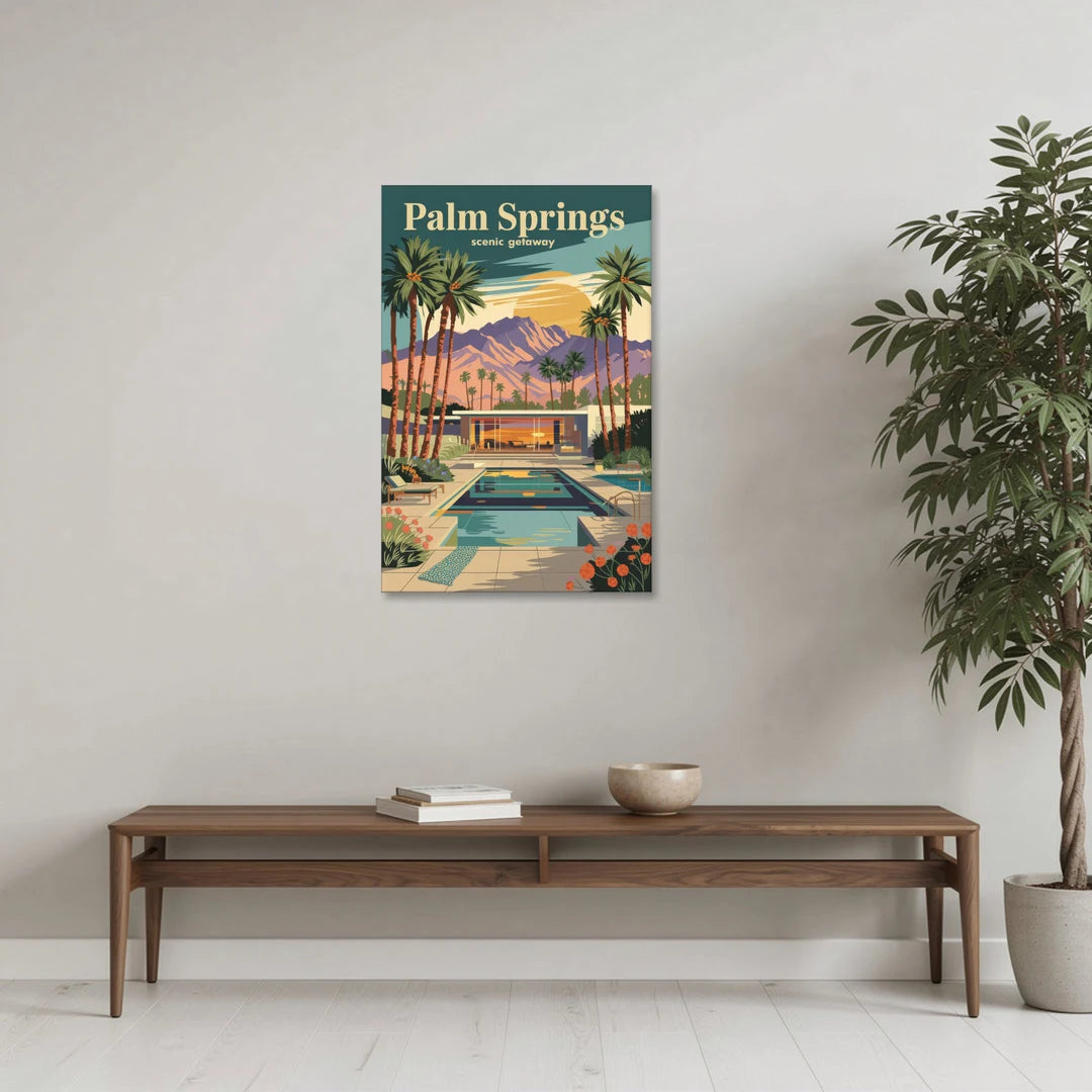 Palm Springs Scenic Getaway - Canvas Wall Art - Coffee Table - 24x36