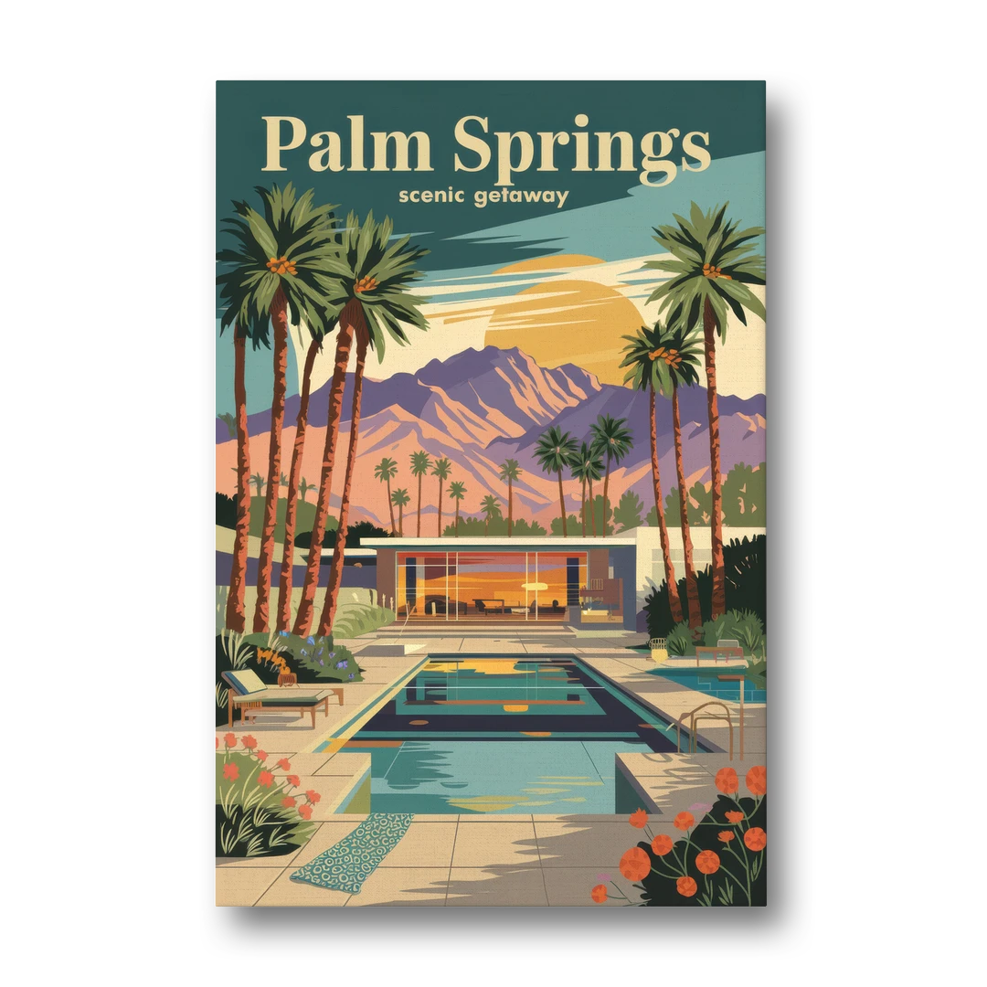 Palm Springs Scenic Getaway - Canvas Wall Art - Front