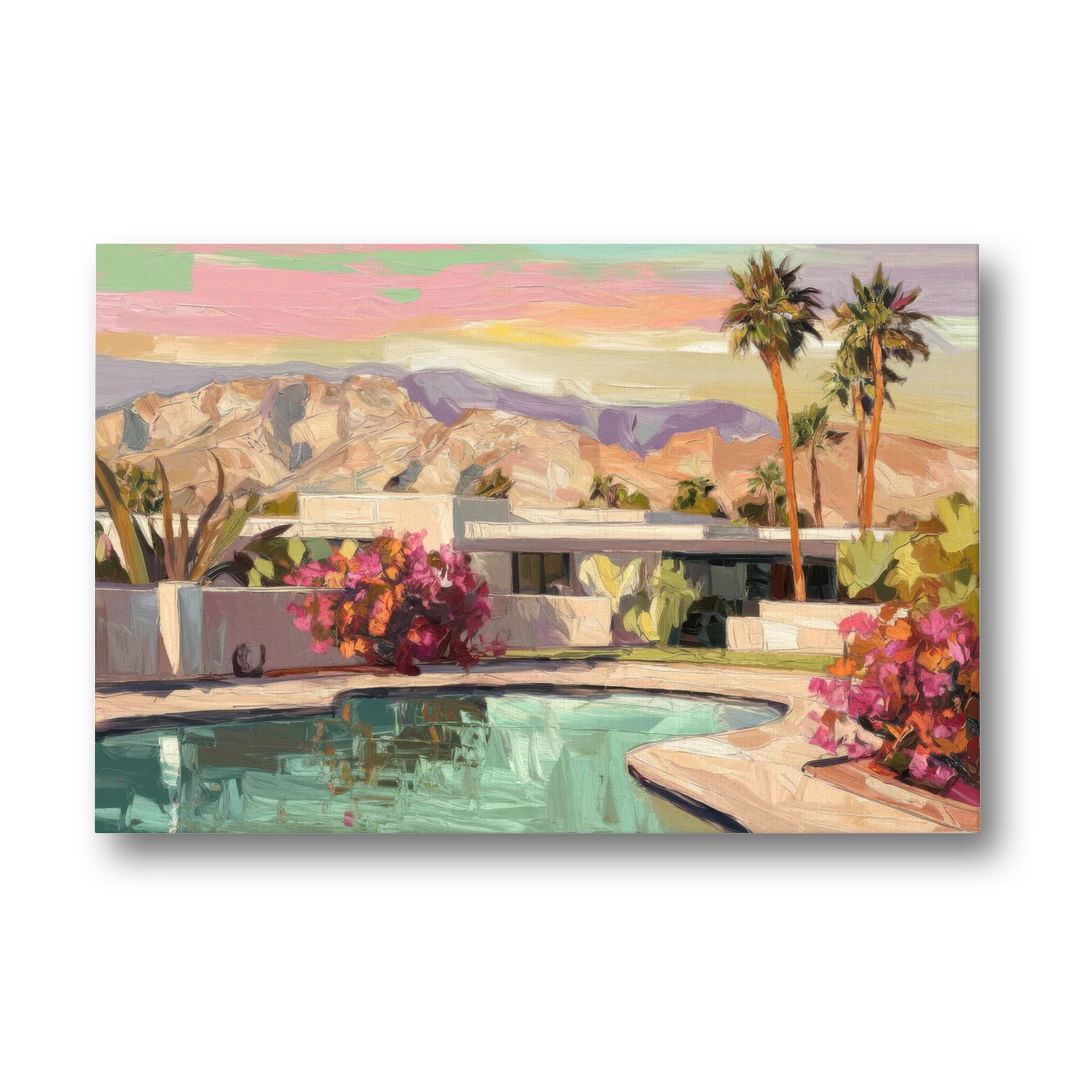 Palm Springs Sunlit Landscape - Canvas Wall Art - Front