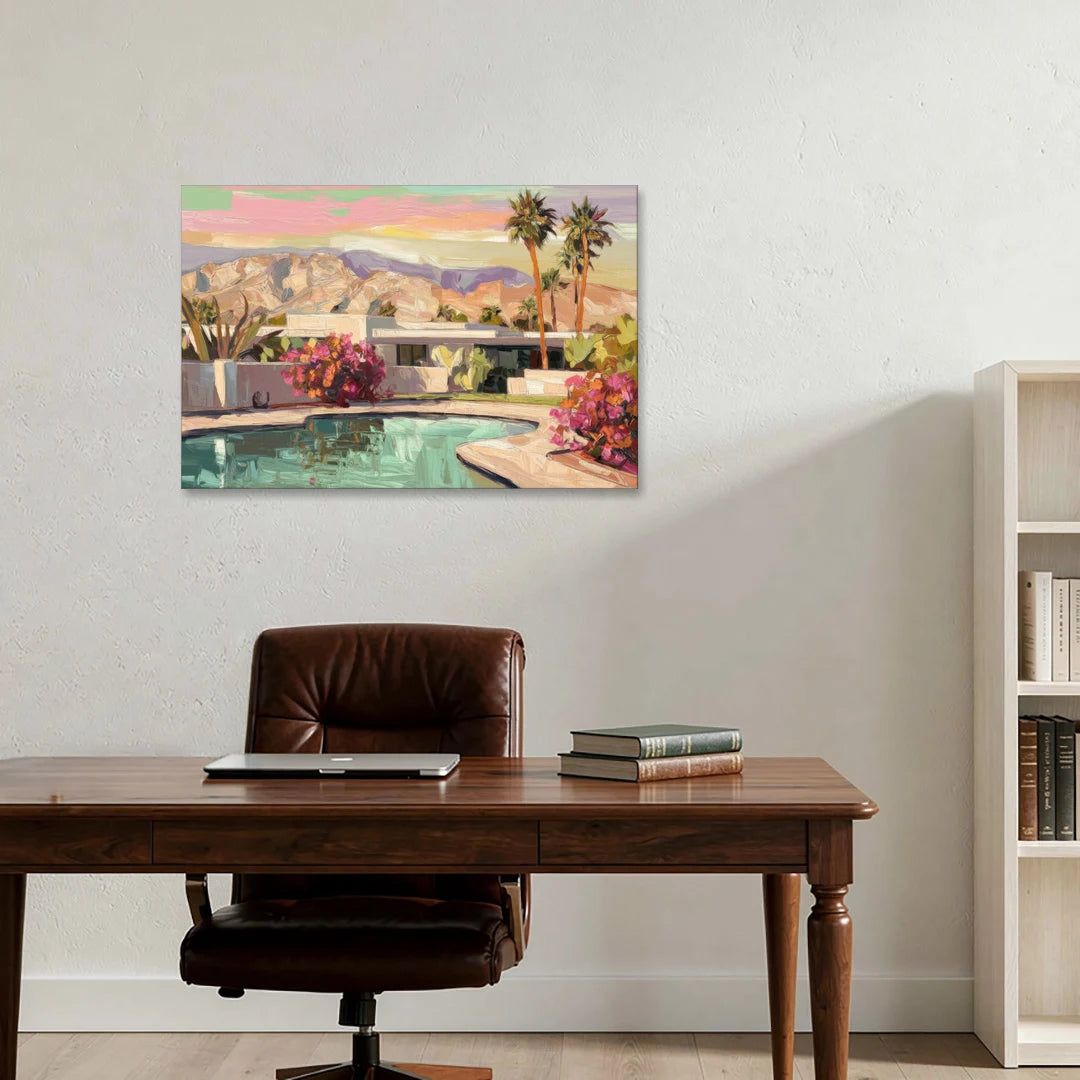 Palm Springs Sunlit Landscape - Canvas Wall Art - Office - 36x24