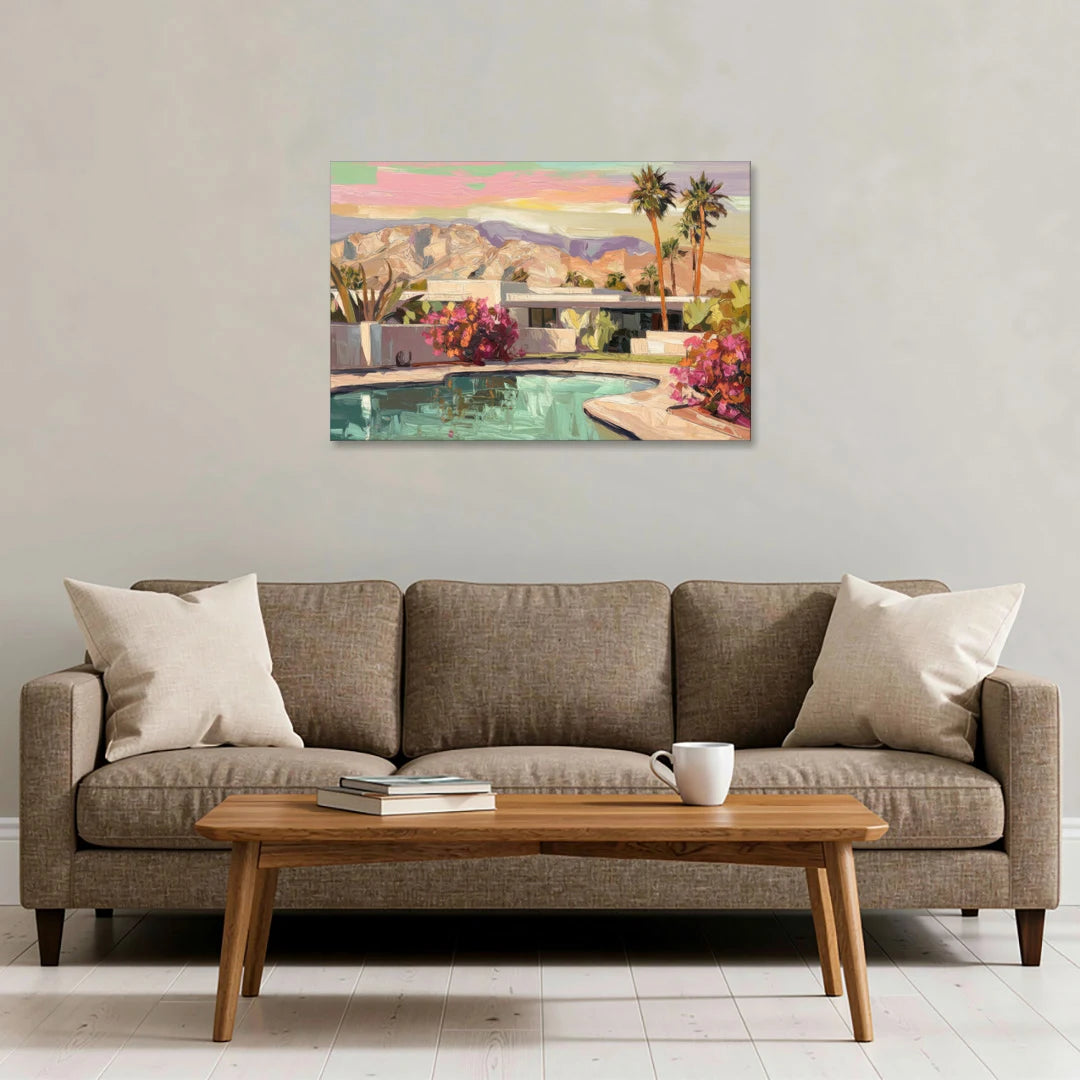 Palm Springs Sunlit Landscape - Canvas Wall Art - Sofa - 36x24