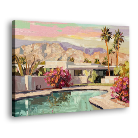 Palm Springs Sunlit Landscape - Canvas Wall Art