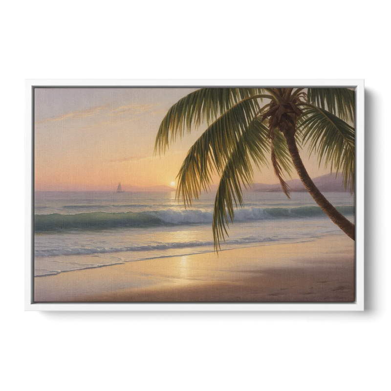 Palmilla Beach Sunrise Front - White Canvas Wall Art