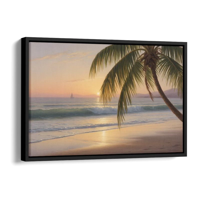 Palmilla Beach Sunrise Side - Black Canvas Wall Art