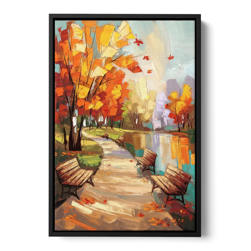 Park City Autumn Colors Front - Black Canvas Wall Art