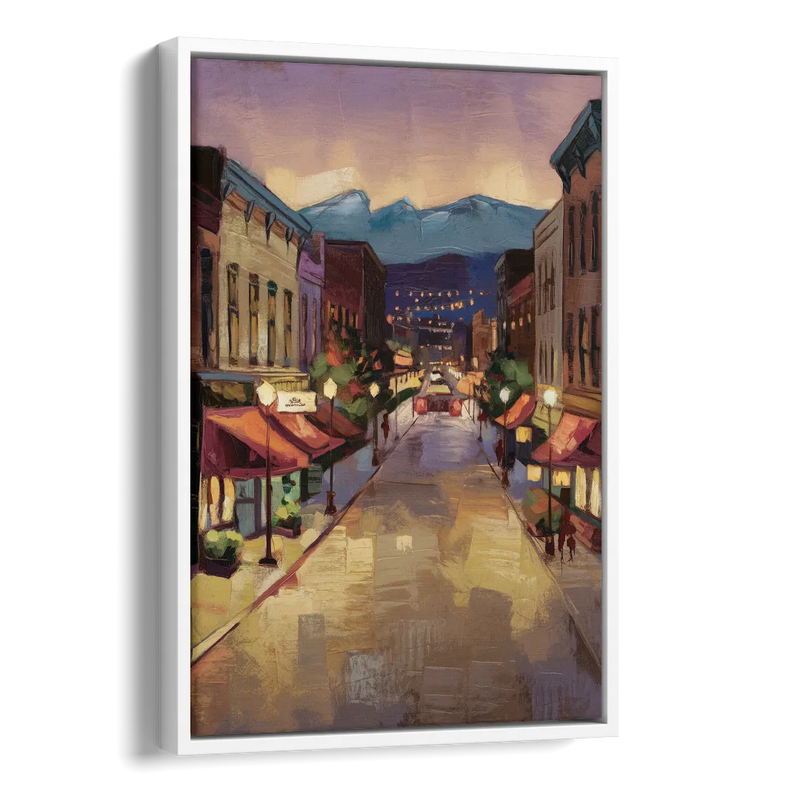 Park City Historic Main Street Side - White Canvas Wall Art