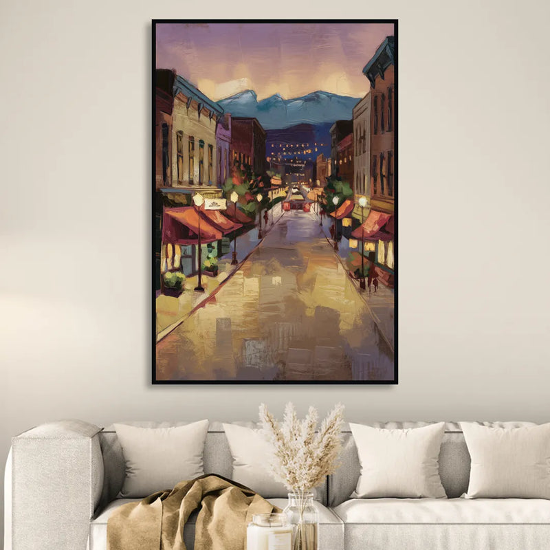 Park City Historic Main Street Sitting Room - Black Canvas Wall Art