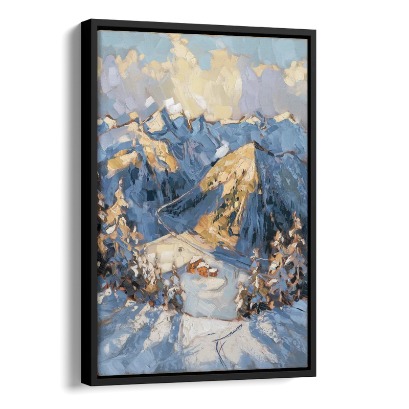 Park City Mountain Views Side - Black Canvas Wall Art