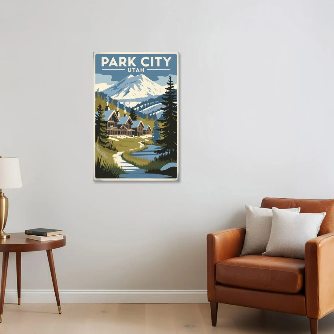 Park City Outdoor Adventure - Canvas Wall Art - Sofa - 24x36