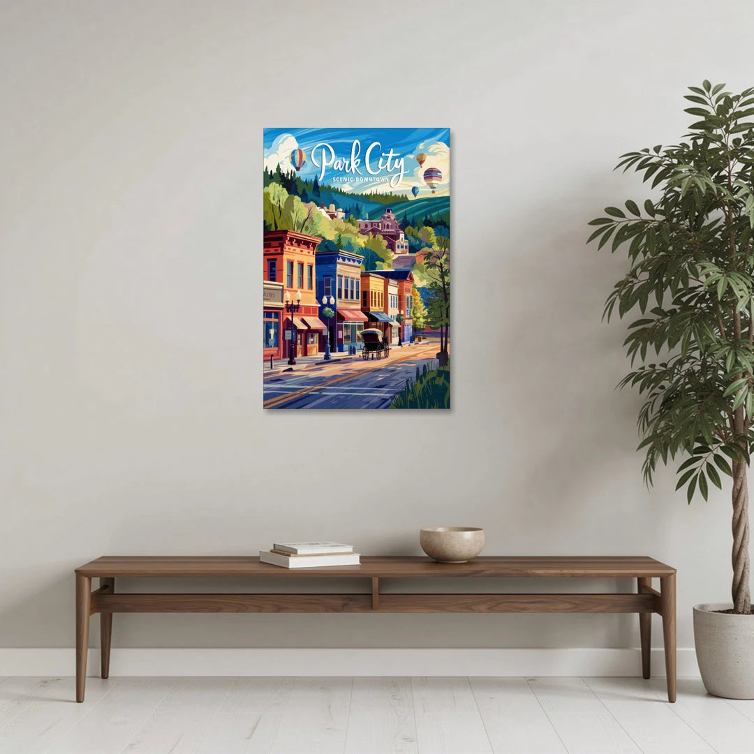 Park City Scenic Downtown - Canvas Wall Art - Coffee Table - 24x36