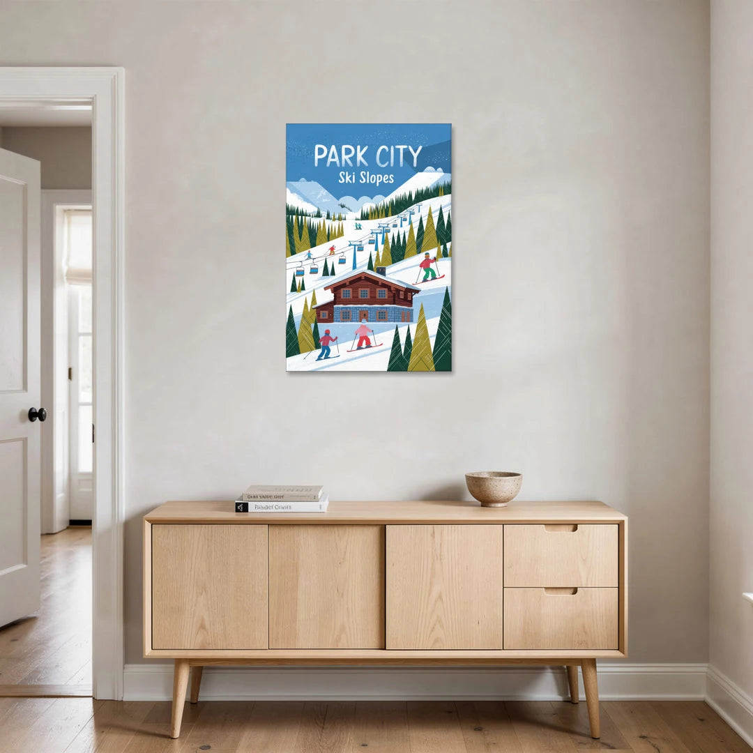 Park City Ski Slopes - Canvas Wall Art - Coffee Table - 24x36
