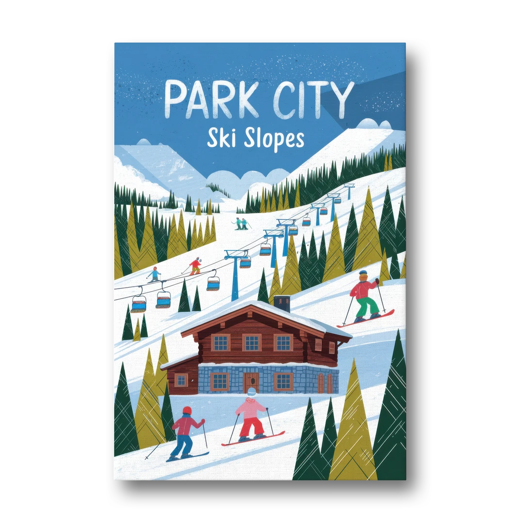 Park City Ski Slopes - Canvas Wall Art - Front
