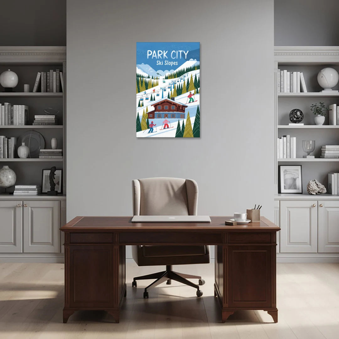 Park City Ski Slopes - Canvas Wall Art - Office - 24x36