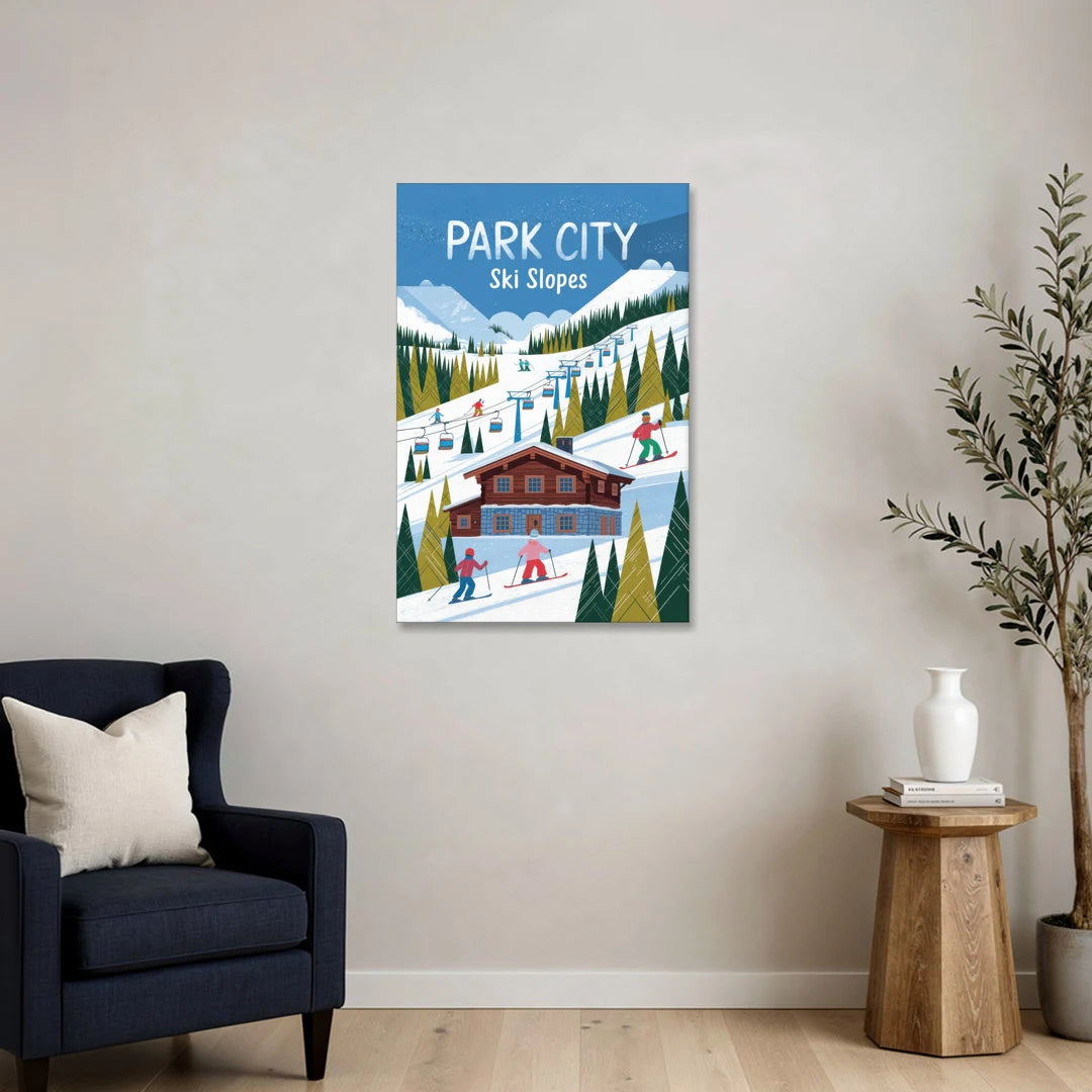 Park City Ski Slopes - Canvas Wall Art - Sofa - 24x36