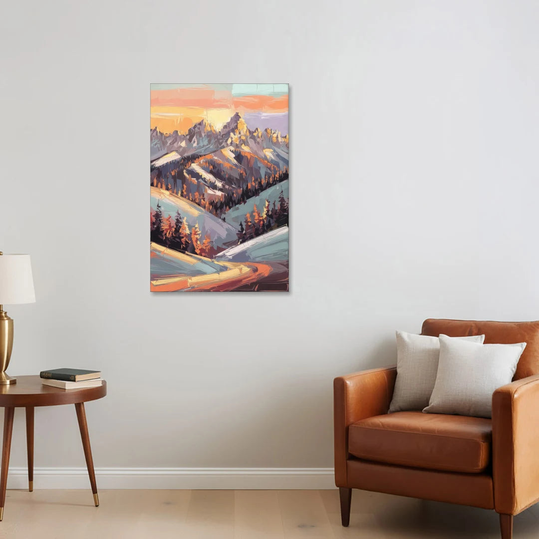 Park City Sunrise Panorama - Canvas Wall Art - Sofa - 24x36