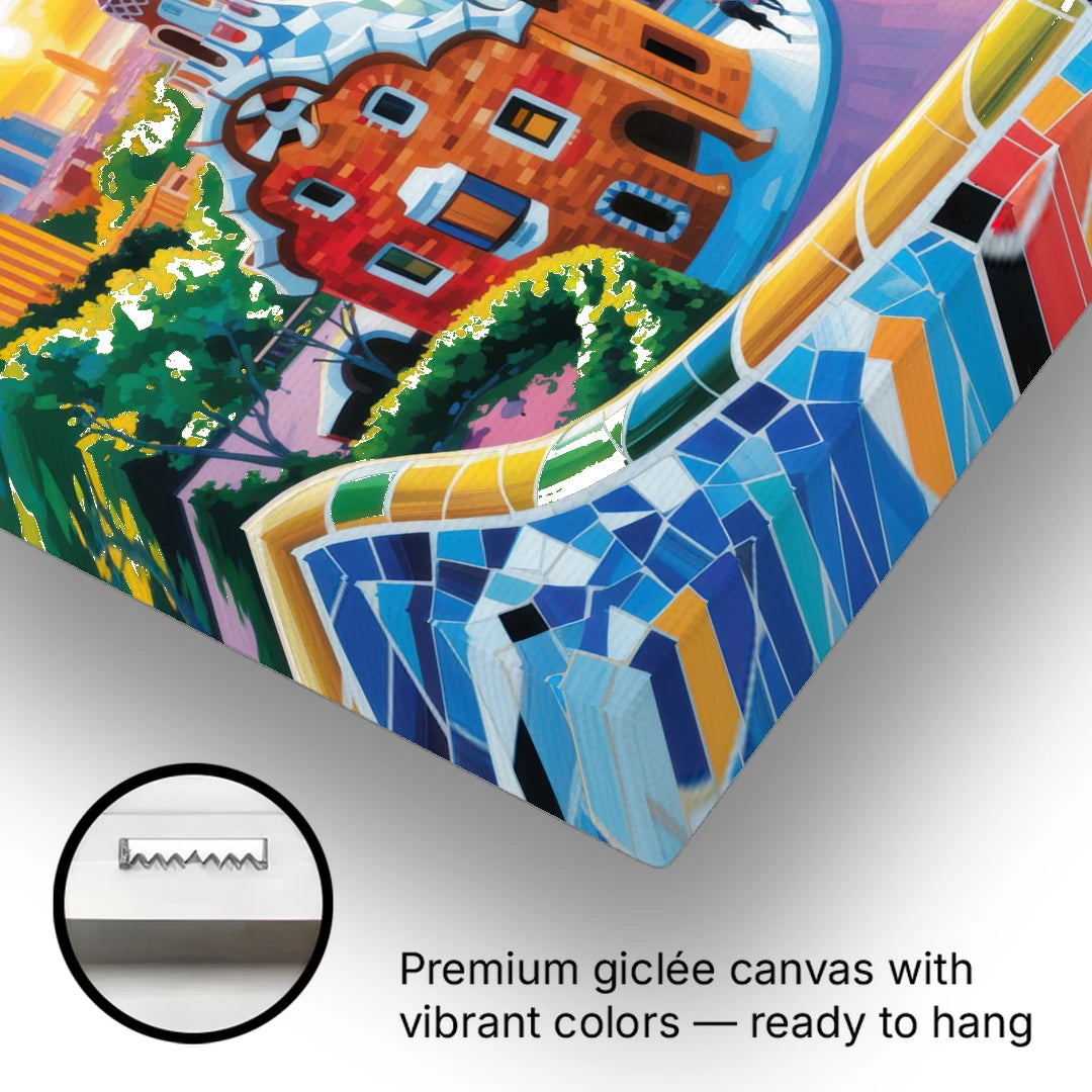Park Guell Dreams - Canvas Wall Art - Gallery Wrap Corner