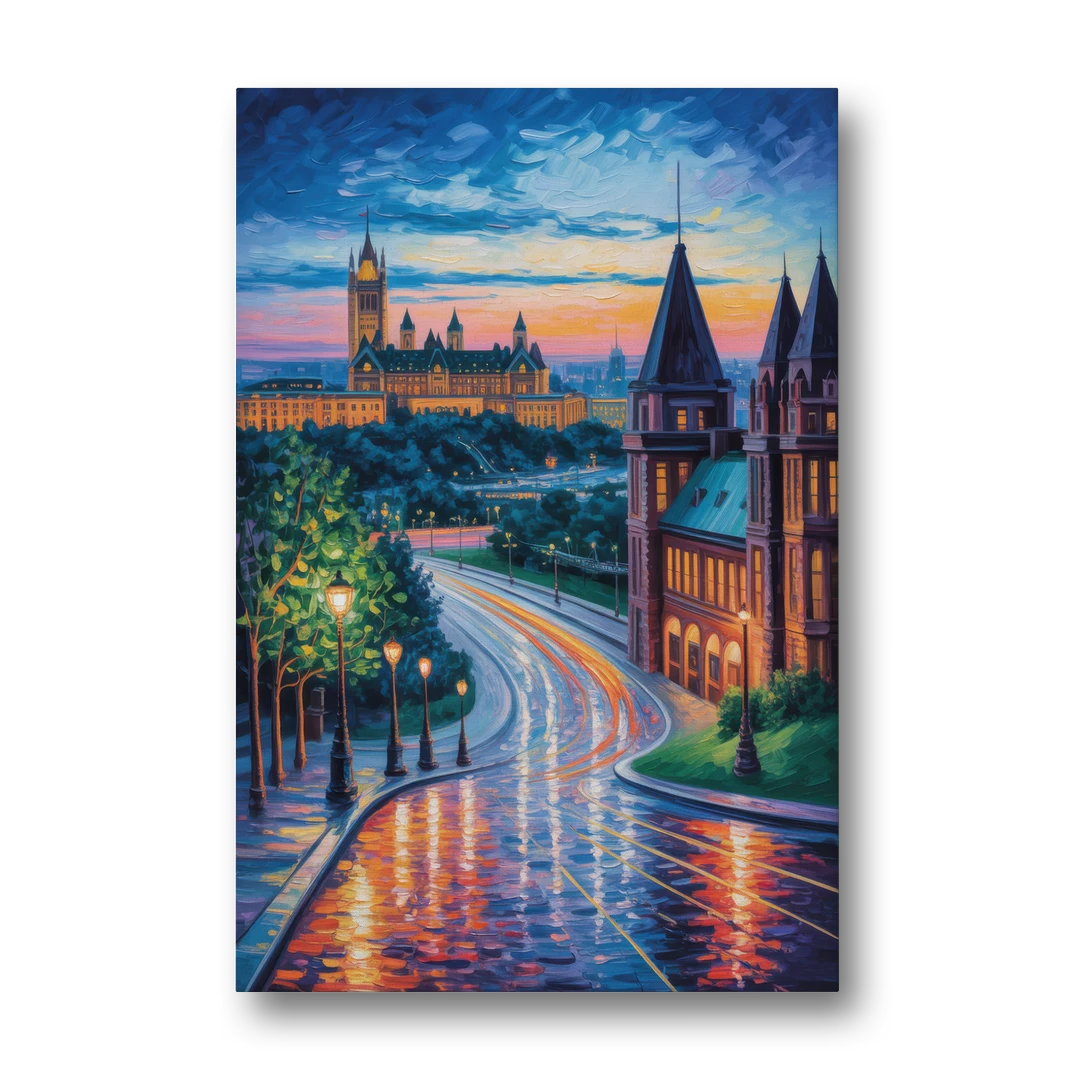 Parliament Hill Twilight - Canvas Wall Art - Front